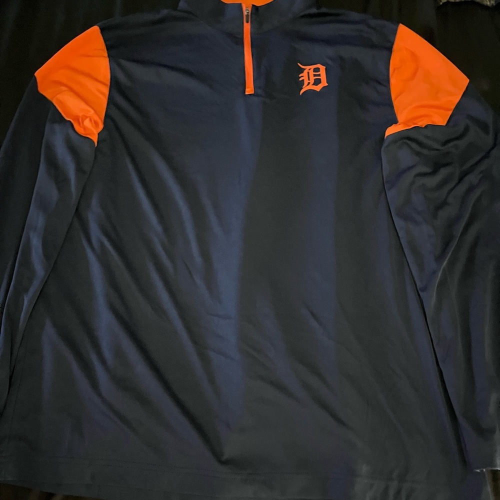 Fanatics Navy and Orange Zip Pullover